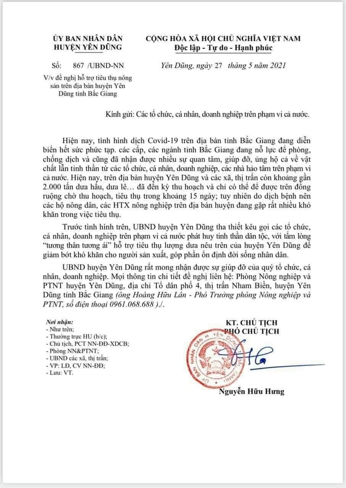 Yên Dũng (Bắc Giang): Kêu gọi hỗ trợ 